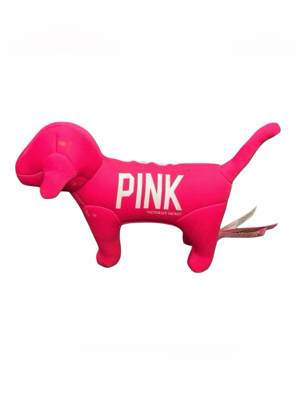 3 for $20 PINK VICTORIAS SECRET Stuffed Dog Animal 1986 Bright Neon Pink White